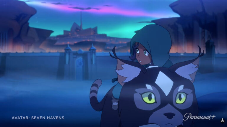 Avatar Pavi rides a cute beast.