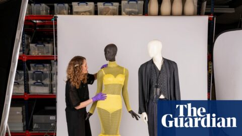 Fashion Museum Bath Collections Manager Elaine Uttley with Jess’s 2025 picks posed on mannequins