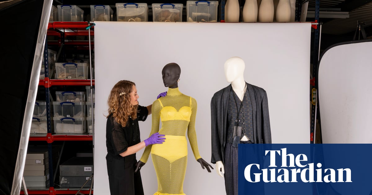 Fashion Museum Bath Collections Manager Elaine Uttley with Jess’s 2025 picks posed on mannequins