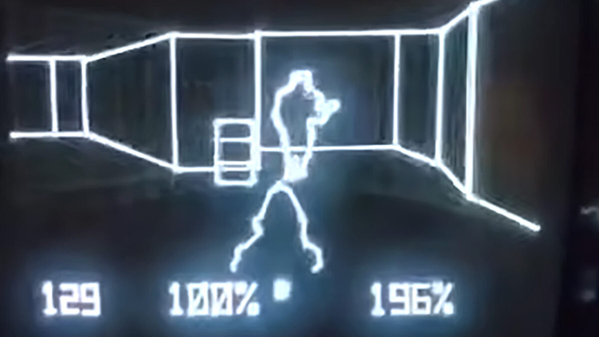 Doom, in vector graphics, on the Vectrex console