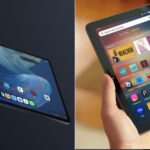 A composite of the Alexa Tablet on the left and FIre HD tablet on the right.