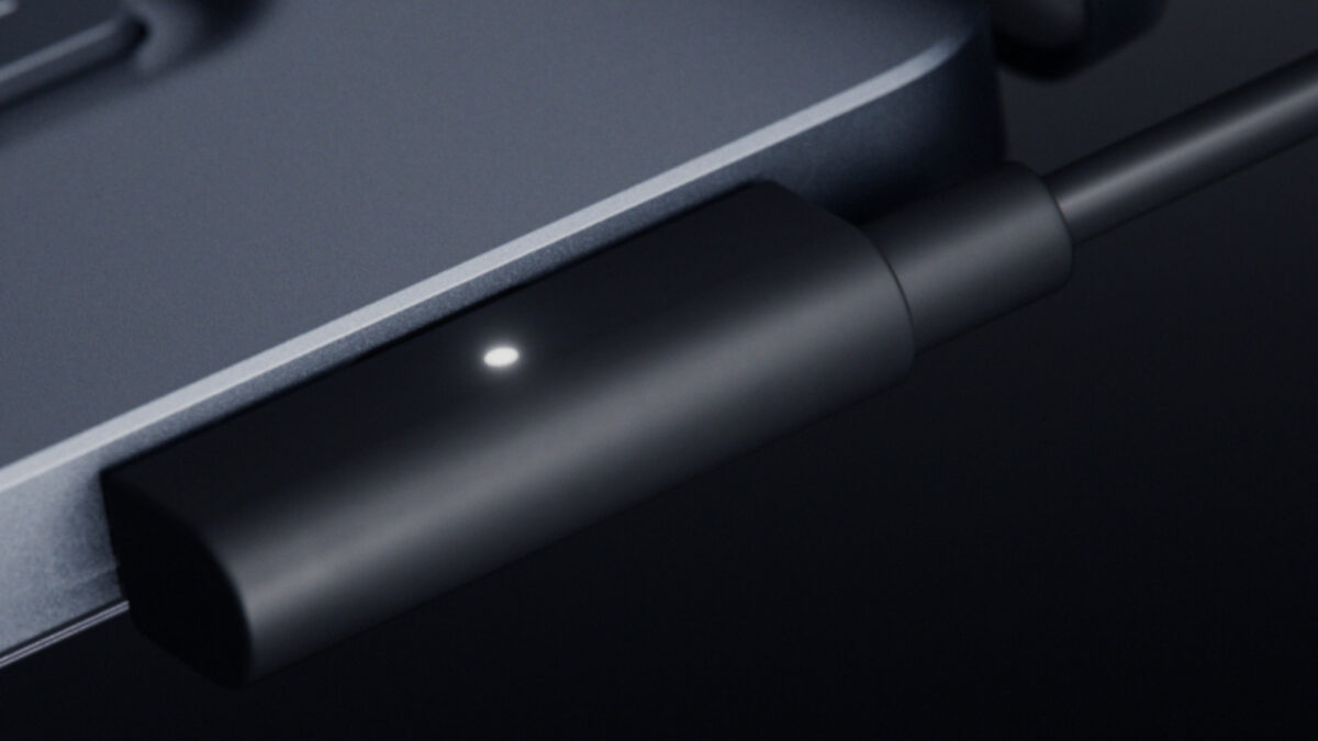 The Magnetic Connect port on the Surface Laptop Ultra.