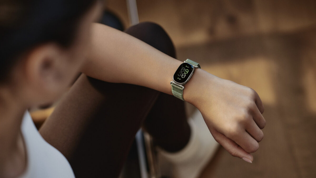 Google's new Fitbit Edge in olive.