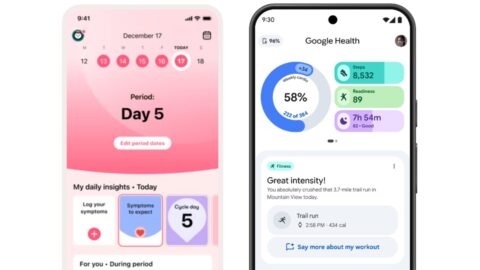 The Flo Health app pictured next to the Google Health app.
