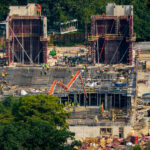 The demolished East Wing and some ballroom construction.