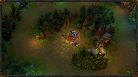Screenshot of the red buff in the League of Legends Classic mode.